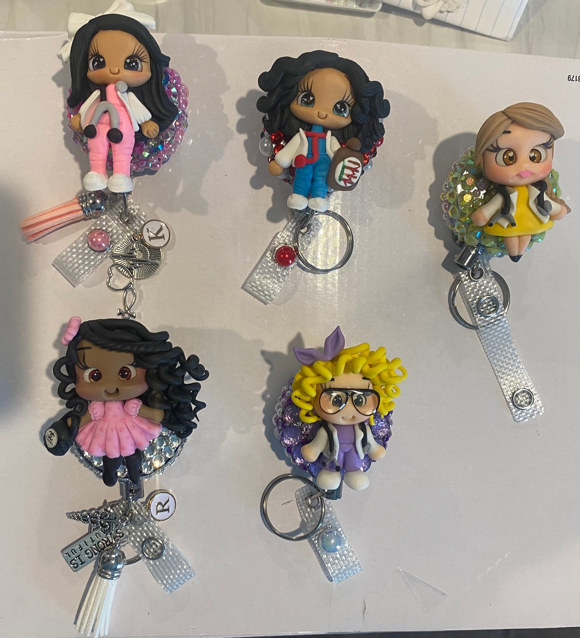 Custom Blinged out badge reels – Boogie's Custom Boutique