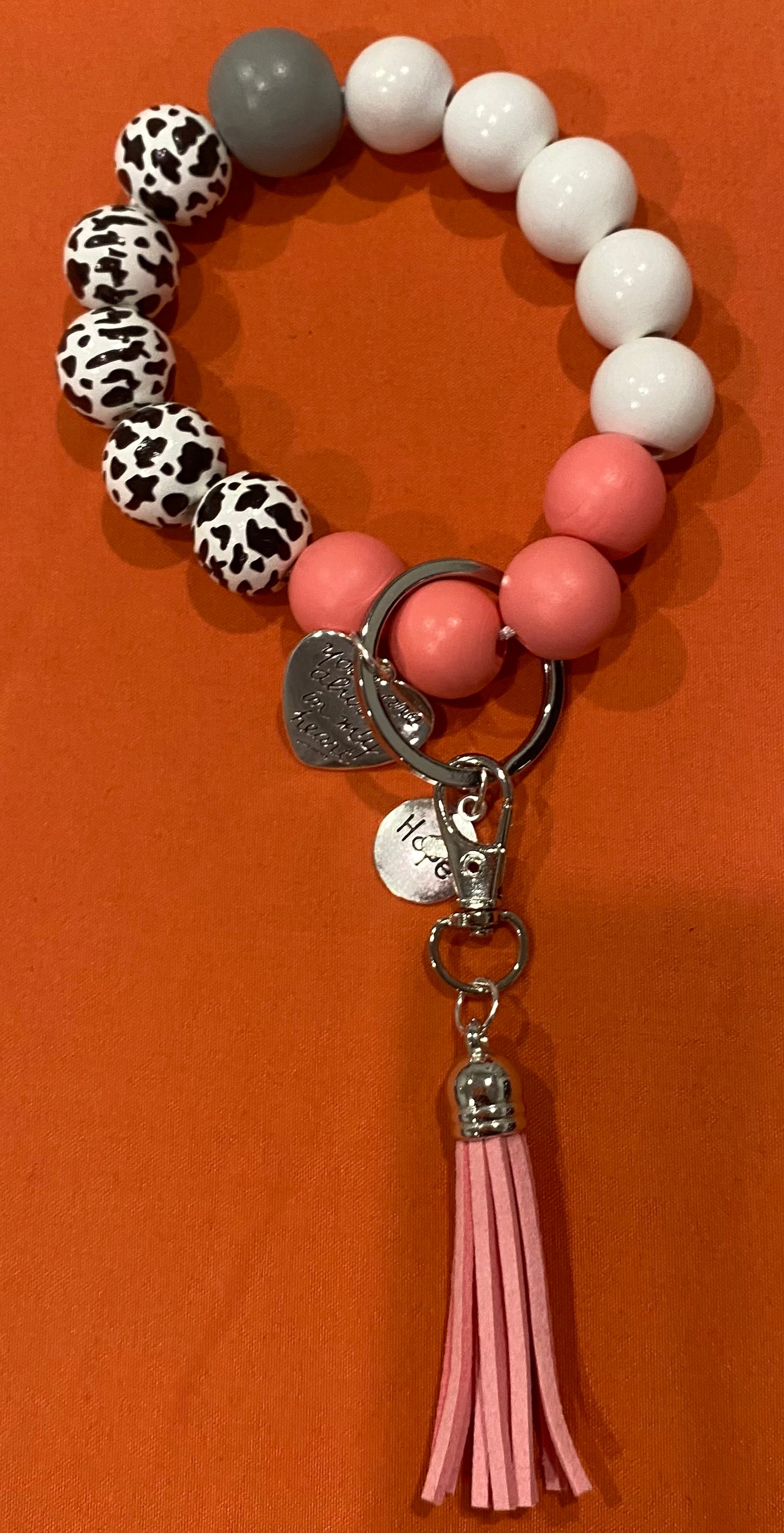 Custom silicone bead style Wristlet keychain