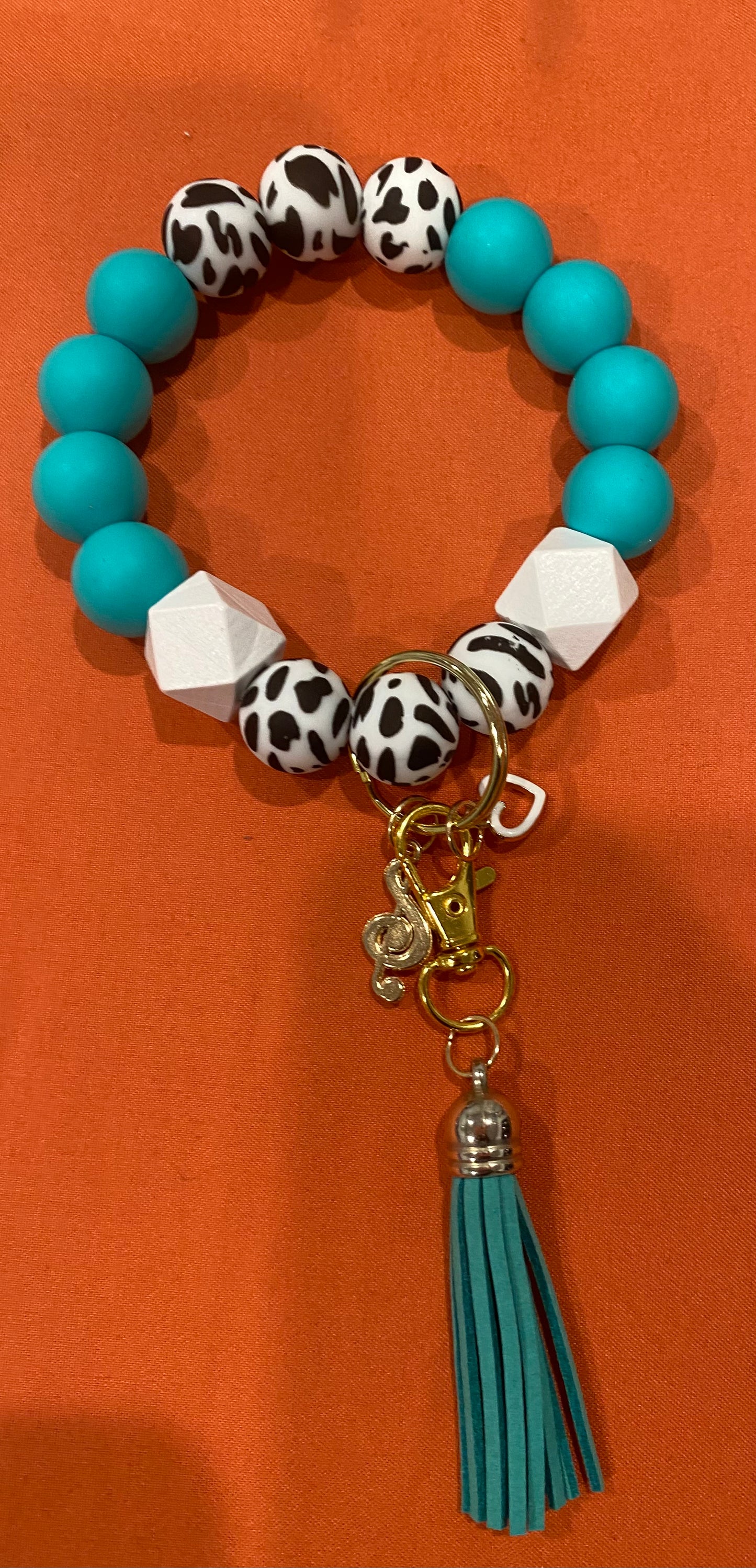 Custom silicone bead style Wristlet keychain